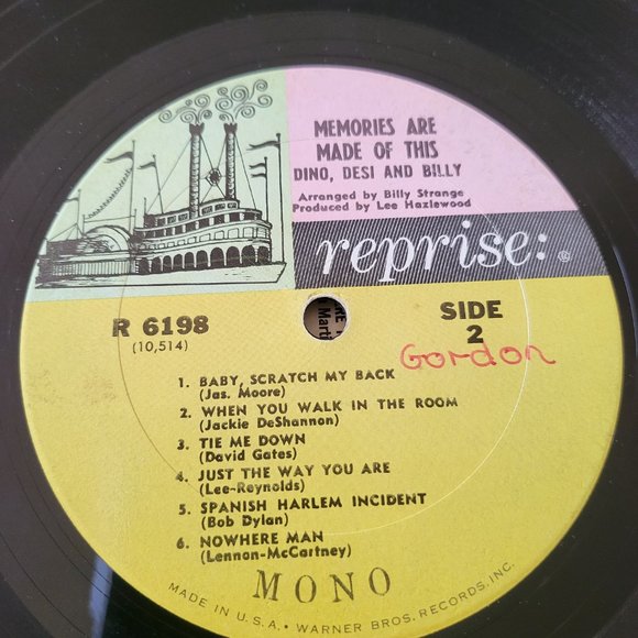 DINO, DESI & BILLY Memories Are Made Of This LP 1966 Reprise Records 6198 LP9 - Picture 6 of 9